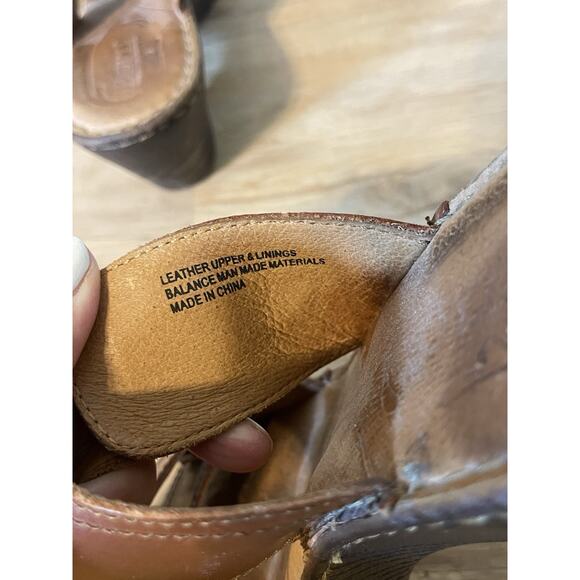 BORN Bellot Rust Brown Women's Leather Platform 2 Strap Sandals Size 9 - Picture 7 of 8